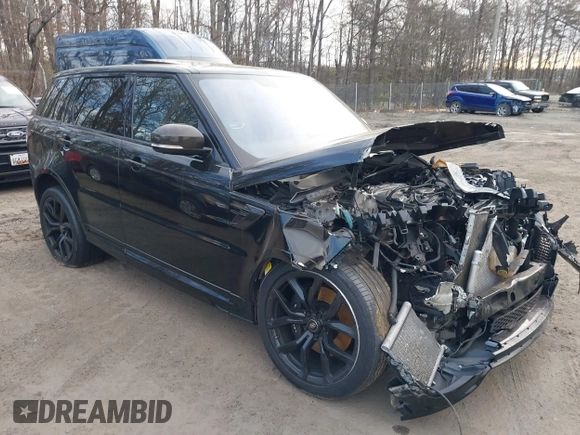 2021 Land Rover Range Rover Sport SVR with VIN SALWZ2RE2MA762507, listed as a IAAI auction lot 41597473 with 67,851 mi miles and . Bid and sale history available at DreamBid. Image 1.