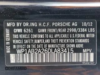2013 Porsche Cayenne S with VIN WP1AB2A26DLA83415, listed as a Copart auction lot 58586125 with 141,439 mi miles and Salvage title. Bid and sale history available at DreamBid. Image 14.