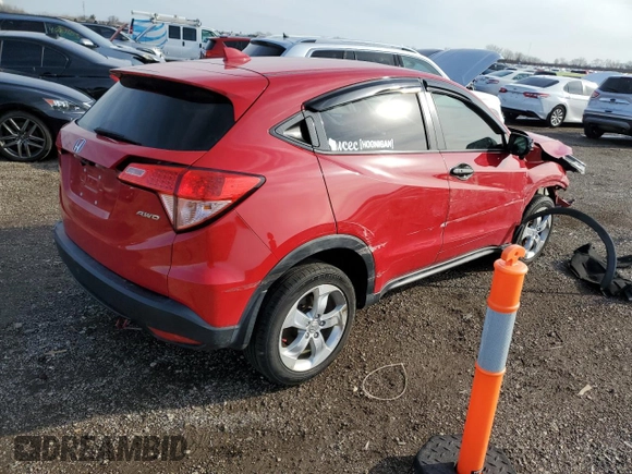 2016 Honda HR-V EX with VIN 3CZRU6H5XGM750652, listed as a Copart auction lot 49875265 with Not Provided miles and Salvage Title. Bid and sale history available at DreamBid. Image 3.