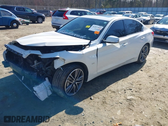 2016 Infiniti Q50 3.0t Premium with VIN JN1EV7AP6GM303835, listed as a IAAI auction lot 41587532 with 90,200 mi miles. Bid and sale history available at carsss.com. Image 18.