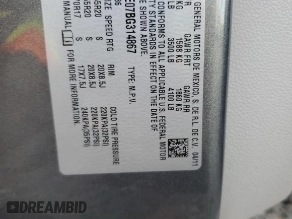 2011 Chevrolet Avalanche LT with VIN 3GNMCFE07BG314867, listed as a Copart auction lot 88278765 with 58,092 mi miles and Salvage title. Bid and sale history available at DreamBid. Image 13.