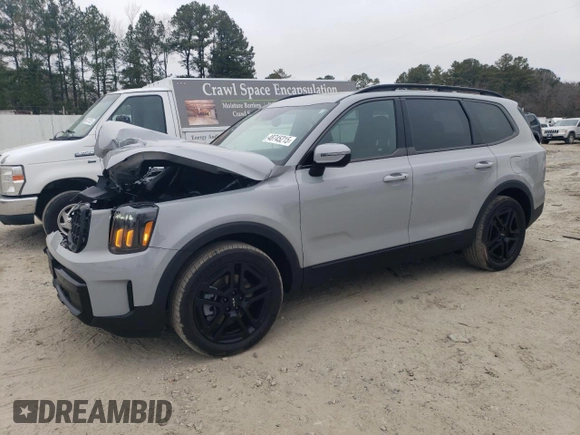 2024 Kia Telluride EX X-Line z VIN 5XYP3DGC0RG557043, wystawiony jako Copart lot #48745215 z przebiegiem 8 768 mil mil oraz Szkoda całkowita • Salvage title. Historia ofert i sprzedaży dostępna na DreamBid. Obrazek 1.