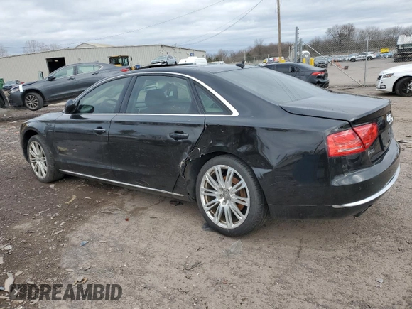 2014 Audi A8 3.0T z VIN WAURGAFD1EN003340, wystawiony jako Copart lot #47531465 z przebiegiem Nie podano mil oraz Szkoda całkowita • Salvage title. Historia ofert i sprzedaży dostępna na DreamBid. Obrazek 2.