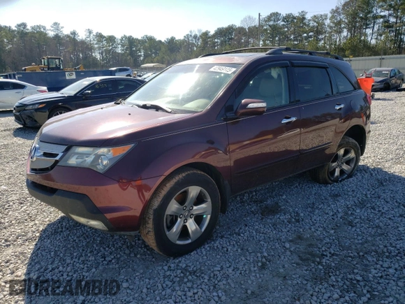 2007 Acura MDX Sport/Entertainment Pkg with VIN 2HNYD28847H524135, listed as a Copart auction lot 42949145 with 160,854 mi miles and Salvage Title. Bid and sale history available at carsss.com. Image 1.