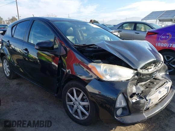 2012 Toyota Prius c One with VIN JTDKDTB36C1010956, listed as a IAAI auction lot 41476271 with 186,403 mi miles. Bid and sale history available at carsss.com. Image 1.