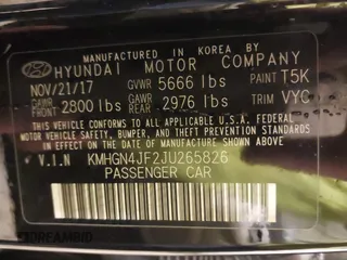 2018 Genesis G80 Ultimate with VIN KMHGN4JF2JU265826, listed as a IAAI auction lot 41749930 with 38,171 mi miles and . Bid and sale history available at carsss.com. Image 9.