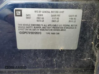 2008 Cadillac CTS AWD with VIN 1G6DP57V180126913, listed as a Copart auction lot 55455375 with 144,420 mi miles and Salvage Title. Bid and sale history available at DreamBid. Image 12.