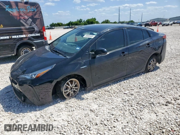 2019 Toyota Prius L Eco with VIN JTDKARFU0K3083516, listed as a Copart auction lot 59800495 with Not provided miles and Salvage title. Bid and sale history available at DreamBid. Image 1.