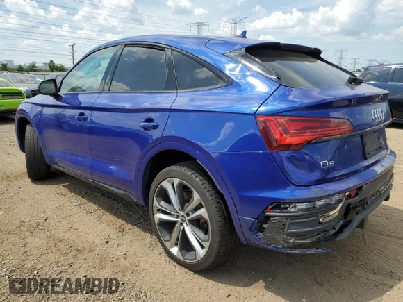2022 Audi Q5 Sportback S line Premium Plus with VIN WA15AAFY2N2015563, listed as a Copart auction lot 61408015 with 43,561 mi miles and Salvage title. Bid and sale history available at DreamBid. Image 2.