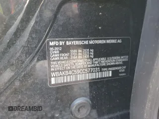 2012 BMW 7 Series 740Li with VIN WBAKB4C59CC577031, listed as a Copart auction lot 85270584 with 0 mi miles and Salvage Title. Bid and sale history available at carsss.com. Image 12.