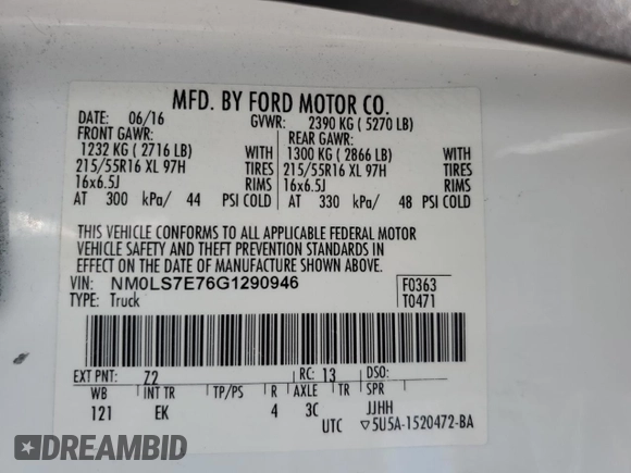 2016 Ford Transit Connect XL z VIN NM0LS7E76G1290946, wystawiony jako Copart lot #57530625 z przebiegiem 146 227 mil mil oraz Szkoda całkowita • Salvage title. Historia ofert i sprzedaży dostępna na DreamBid. Obrazek 14.
