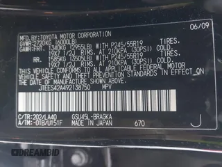 2009 Toyota Highlander Limited z VIN JTEES42A492138750, wystawiony jako IAAI lot #41504264 z przebiegiem 165 369 mil mil oraz . Historia ofert i sprzedaży dostępna na DreamBid. Obrazek 9.