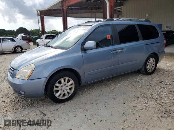 2007 Kia Sedona EX with VIN KNDMB233176172560, listed as a Copart auction lot 69004084 with 93,574 mi miles and Salvage Title. Bid and sale history available at carsss.com. Image 1.