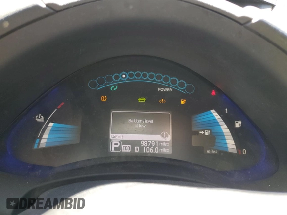 2013 Nissan LEAF SL with VIN 1N4AZ0CP6DC401534, listed as a Copart auction lot 59975645 with 98,791 mi miles and Clean title. Bid and sale history available at DreamBid. Image 9.