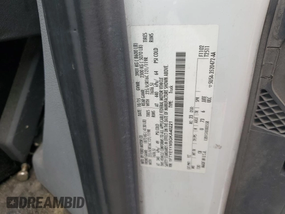 2025 Ford Transit Cargo with VIN 1FTYE1YM5GKA40221, listed as a Copart auction lot 59695205 with 229,116 mi miles and Salvage title. Bid and sale history available at DreamBid. Image 12.