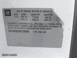 2015 Chevrolet Impala Limited LS with VIN 2G1WA5E34F1125046, listed as a IAAI auction lot 41972602 with 253,674 mi miles. Bid and sale history available at carsss.com. Image 9.