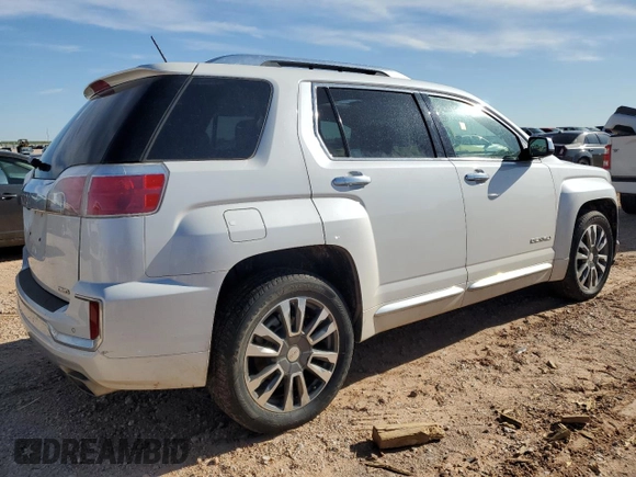 2016 GMC Terrain Denali with VIN 2GKFLVE34G6336385, listed as a Copart auction lot 55853815 with Not provided miles and Salvage title. Bid and sale history available at DreamBid. Image 3.