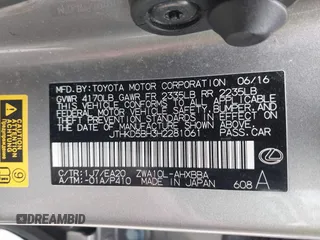 2017 Lexus CT with VIN JTHKD5BH3H2281061, listed as a IAAI auction lot 41936253 with 158,674 mi miles. Bid and sale history available at carsss.com. Image 9.