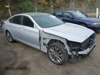 2015 Hyundai Genesis 3.8L with VIN KMHGN4JE0FU071407, listed as a IAAI auction lot 41922279 with 159,146 mi miles. Bid and sale history available at carsss.com. Image 1.