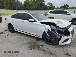 2019 Genesis G80 3.8L с VIN KMHGN4JE9KU288786, выставлен на аукционе Copart как лот 47578115 с пробегом 53 107 миль миль и На запчасти • Non repairable. История ставок и продаж доступна на DreamBid. Изображение 4.