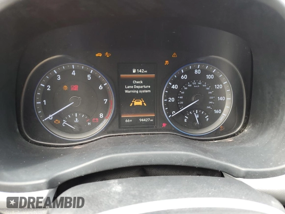 2021 Hyundai Kona Limited with VIN KM8K33A51MU731249, listed as a Copart auction lot 46894595 with 94,427 mi miles and Non Repairable. Bid and sale history available at carsss.com. Image 9.