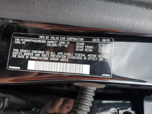 2016 Volvo S60 T5 Drive-E R-Design Special Edition with VIN YV126MFP4G2395280, listed as a Copart auction lot 66332204 with 73,358 mi miles and Salvage Title. Bid and sale history available at carsss.com. Image 12.