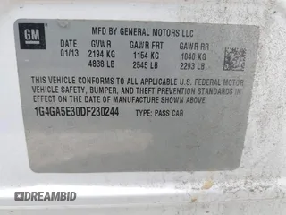 2013 Buick LaCrosse with VIN 1G4GA5E30DF230244, listed as a IAAI auction lot 41928325 with 149,030 mi miles and . Bid and sale history available at DreamBid. Image 9.