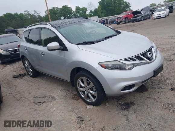 2013 Nissan Murano LE with VIN JN8AZ1MUXDW202932, listed as a IAAI auction lot 42120957 with 160,099 mi miles. Bid and sale history available at carsss.com. Image 1.