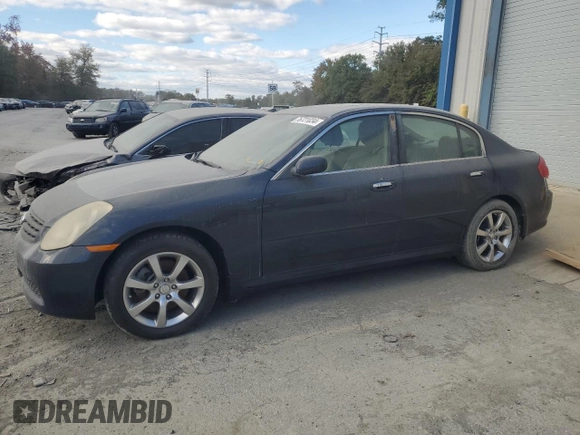 2006 Infiniti G35 z VIN JNKCV51F56M605484, wystawiony jako Copart lot #76721034 z przebiegiem 214 171 mil mil oraz Czysty tytuł • Clean title. Historia ofert i sprzedaży dostępna na DreamBid. Obrazek 1.