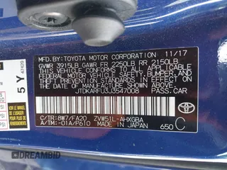 2018 Toyota Prius Two with VIN JTDKARFU3J3547008, listed as a IAAI auction lot 41804861 with 125,946 mi miles. Bid and sale history available at carsss.com. Image 9.