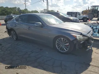 2018 Infiniti Q50 Luxe with VIN JN1EV7AR7JM443644, listed as a Copart auction lot 65035725 with 104,045 mi miles and Clean title. Bid and sale history available at DreamBid. Image 4.