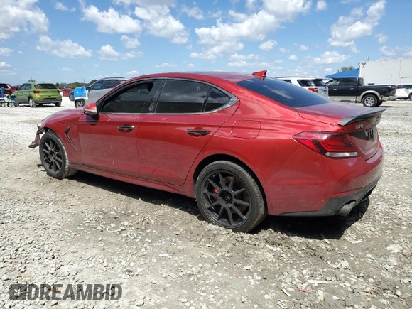 2021 Genesis G70 3.3T with VIN KMTG34LE4MU076356, listed as a Copart auction lot 50625765 with 33,510 mi miles and Salvage Title. Bid and sale history available at carsss.com. Image 2.