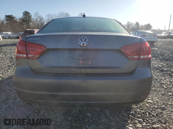 2013 Volkswagen Passat SE with VIN 1VWBH7A39DC080922, listed as a Copart auction lot 48491425 with 121,980 mi miles and Salvage title. Bid and sale history available at DreamBid. Image 6.