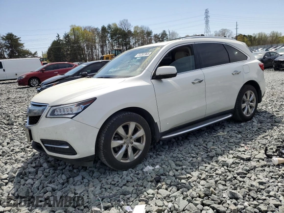 2016 Acura MDX Advance z VIN 5FRYD4H91GB062857, wystawiony jako Copart lot #51252365 z przebiegiem 91 121 mil mil oraz Szkoda całkowita • Salvage title. Historia ofert i sprzedaży dostępna na DreamBid. Obrazek 1.