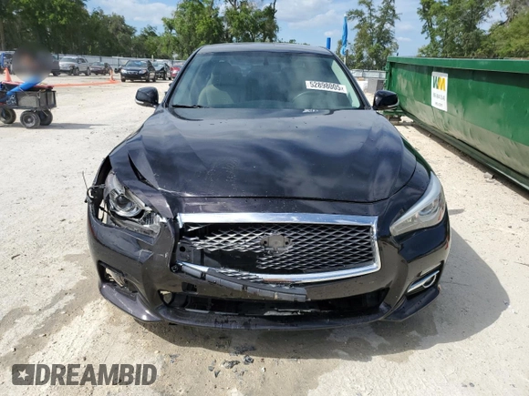 2014 Infiniti Q50 Premium with VIN JN1BV7AP9EM693541, listed as a Copart auction lot 52898005 with 203,157 mi miles and Salvage Title. Bid and sale history available at carsss.com. Image 5.