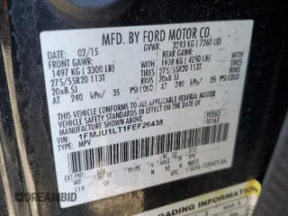 2015 Ford Expedition Platinum z VIN 1FMJU1LT1FEF26438, wystawiony jako Copart lot #85482034 z przebiegiem 165 095 mil mil oraz Czysty tytuł • Clean title. Historia ofert i sprzedaży dostępna na DreamBid. Obrazek 13.