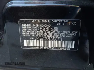 2020 Subaru WRX STI with VIN JF1VA2S65L9830771, listed as a IAAI auction lot 41360199 with 39,566 mi miles and . Bid and sale history available at DreamBid. Image 9.
