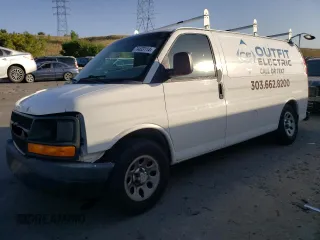 2012 Chevrolet Express Cargo Van with VIN 1GCSGAFX4C1174666, listed as a Copart auction lot 74433114 with 165,700 mi miles and Salvage Title. Bid and sale history available at carsss.com. Image 1.