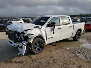 2025 Ram 1500 Big Horn with VIN 1C6SRFFPXSN521827, listed as a Copart auction lot 78817964 with 1,676 mi miles and Salvage Title. Bid and sale history available at carsss.com. Image 1.