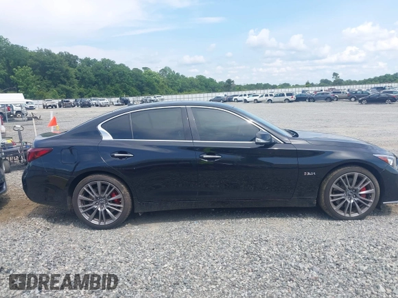 2018 Infiniti Q50 Red Sport 400 with VIN JN1FV7AR2JM481061, listed as a IAAI auction lot 42362510 with 70,028 mi miles and . Bid and sale history available at DreamBid. Image 13.