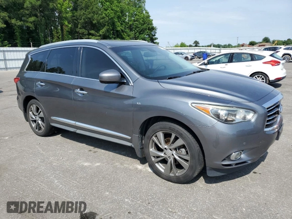 2015 Infiniti QX60 with VIN 5N1AL0MM4FC512128, listed as a Copart auction lot 57683725 with 148,406 mi miles and Salvage title. Bid and sale history available at DreamBid. Image 4.