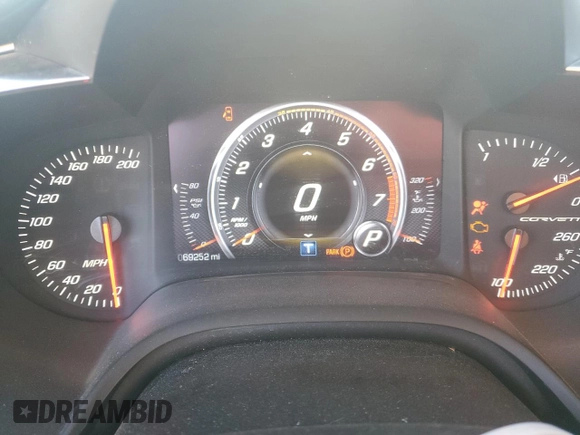 2014 Chevrolet Corvette Z51 2LT with VIN 1G1YK2D76E5102535, listed as a Copart auction lot 88287025 with 69,252 mi miles and Salvage title. Bid and sale history available at DreamBid. Image 9.