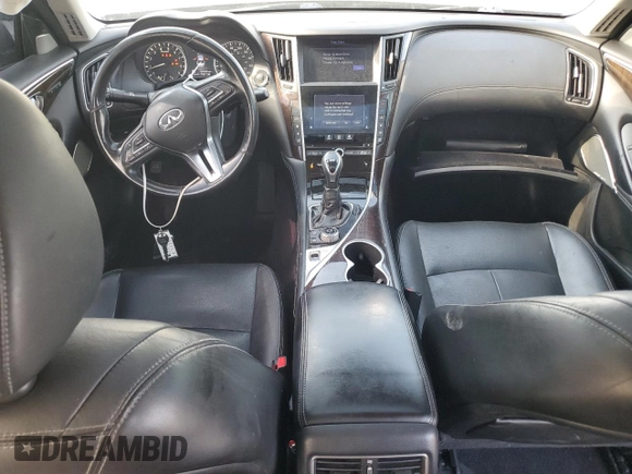 2018 Infiniti Q50 Luxe with VIN JN1EV7AR7JM443644, listed as a Copart auction lot 65035725 with 104,045 mi miles and Clean title. Bid and sale history available at DreamBid. Image 8.