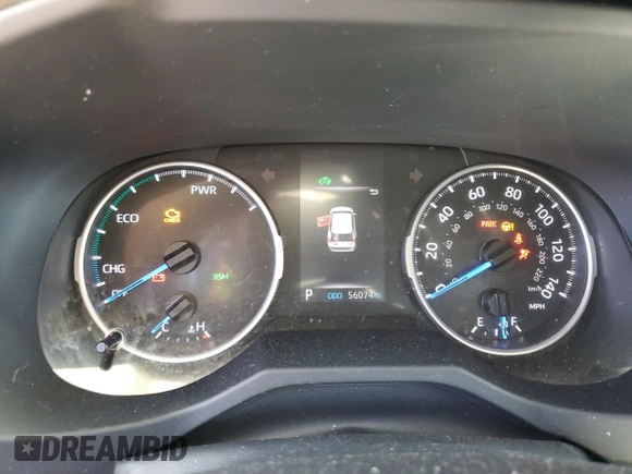 2021 Toyota RAV4 Hybrid LE with VIN JTMM6RFVXMD018561, listed as a Copart auction lot 60475965 with 56,074 mi miles and Salvage title. Bid and sale history available at DreamBid. Image 9.