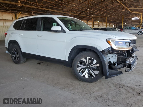2024 Volkswagen Atlas SE z VIN 1V2LR2CA9RC596027, wystawiony jako Copart lot #46143305 z przebiegiem 12 265 mil mil oraz Szkoda całkowita • Salvage title. Historia ofert i sprzedaży dostępna na DreamBid. Obrazek 4.