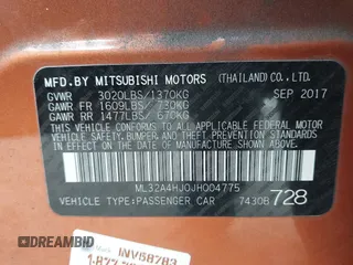 2018 Mitsubishi Mirage SE с VIN ML32A4HJ0JH004775, выставлен на аукционе IAAI как лот 42097929 с пробегом 73 784 миль миль и . История ставок и продаж доступна на DreamBid. Изображение 9.