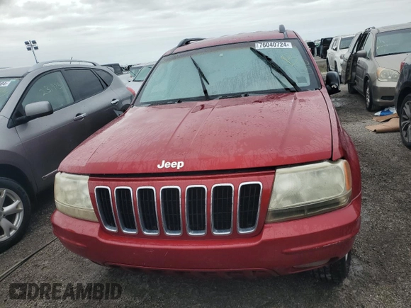 2002 Jeep Grand Cherokee Limited with VIN 1J4GX58S12C166326, listed as a Copart auction lot 76040724 with Not Provided miles and Salvage Title. Bid and sale history available at DreamBid. Image 5.