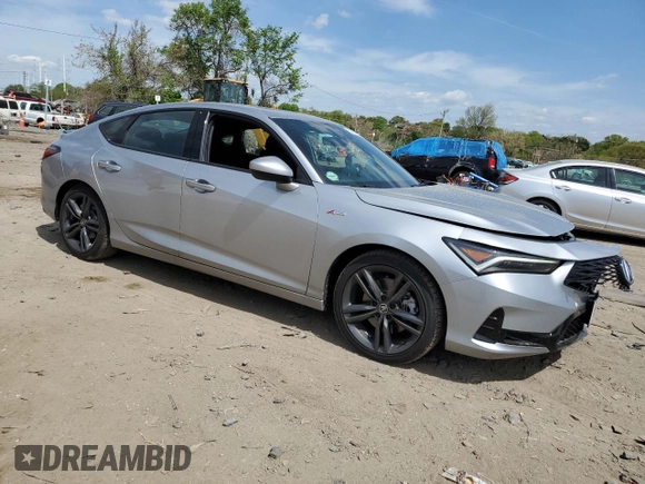 2025 Acura Integra w/A-Spec Package with VIN 19UDE4H30SA010941, listed as a Copart auction lot 53807295 with 1,600 mi miles and Salvage title. Bid and sale history available at DreamBid. Image 4.