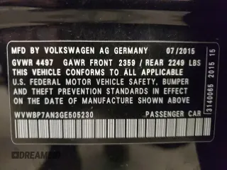 2016 Volkswagen CC Sport with VIN WVWBP7AN3GE505230, listed as a Copart auction lot 71568024 with 114,324 mi miles and Salvage Title. Bid and sale history available at carsss.com. Image 12.