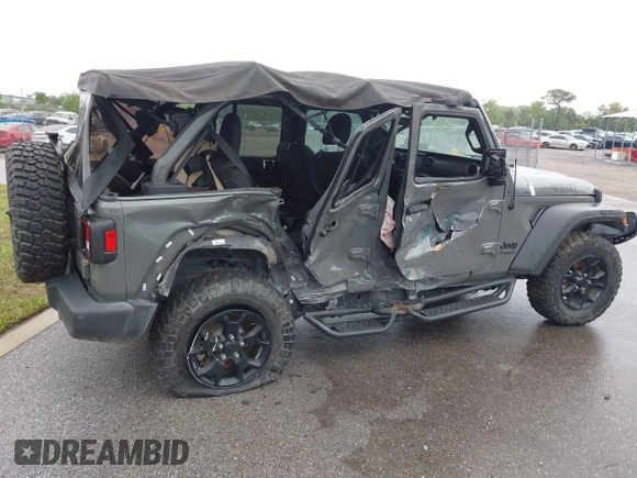 2022 Jeep Wrangler Unlimited Sport with VIN 1C4HJXDN9NW241154, listed as a IAAI auction lot 40211944 with 31,344 mi miles and . Bid and sale history available at DreamBid. Image 6.